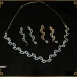 American Diamond Intricate Leaf Design Choker Set for Women