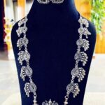Indian Traditional Designer Oxidized Jewelry with Earrings - Necklace for Women & Girls