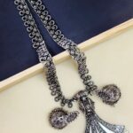 Oxidised Pendant Mala with Jhumkhas