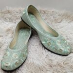 Pista Green Color Handcrafted Punjabi Jutti - Indian Tradition Flats for Women
