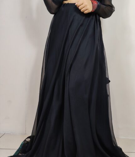 Designer Georgette Lehenga with Bow Tie Back Clousure